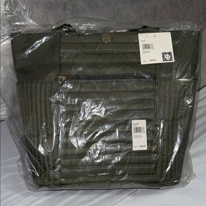 Anne Klein Olive Green Quilted Tote